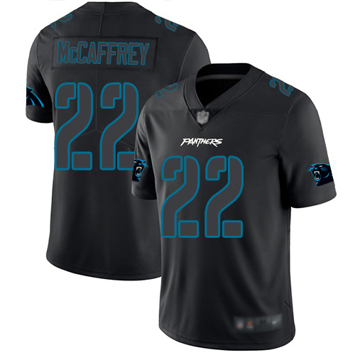 Carolina Panthers Limited Black Men Christian McCaffrey Jersey NFL Football 22 Rush Impact